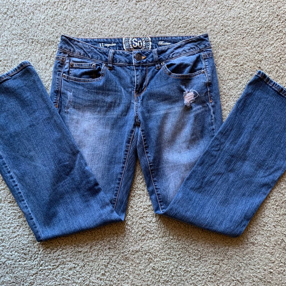 SO Authentic Heritage Women's size 11 Regular Distressed Bootcut Jeans